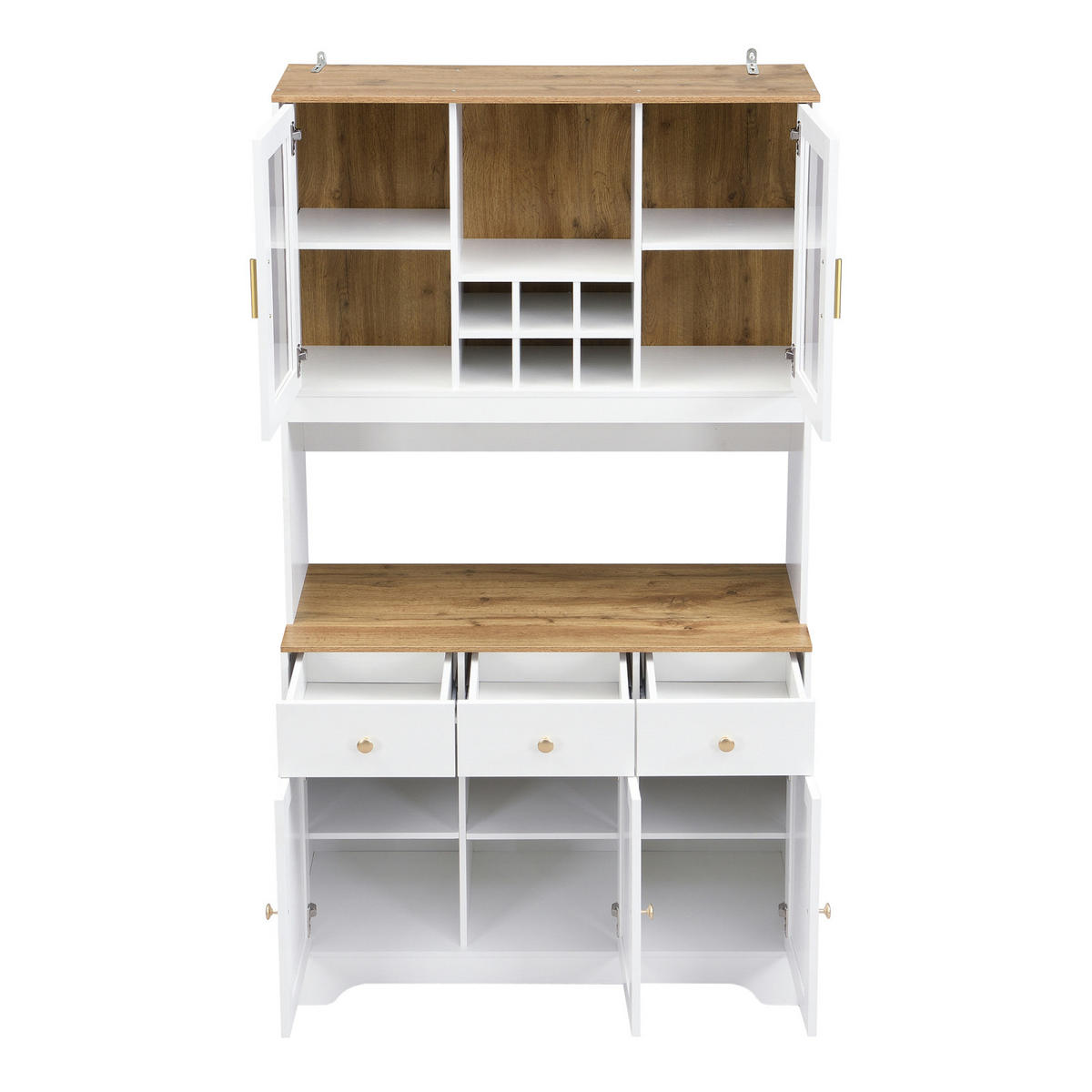 SIDEBOARD 94,5x30x175,5 cm, Holz, Weiß, modernes Design - Weiß, Holz (94/175/40cm)