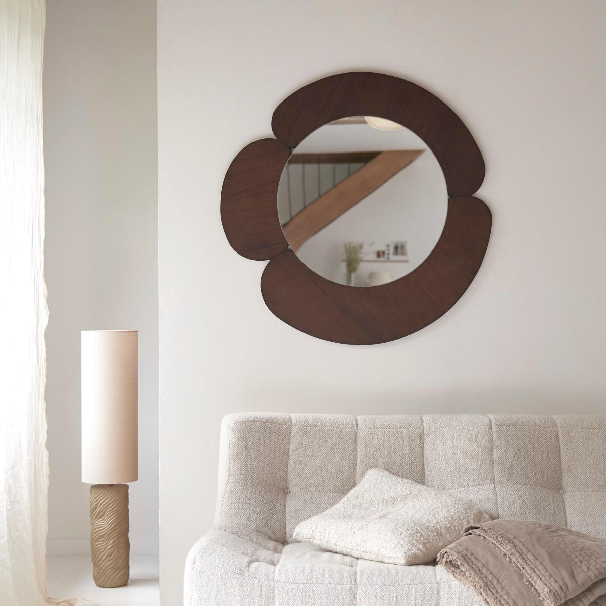 SPIEGEL Sara Braun aus Dunkles Mindiholz - Braun, Holz (110/110/3cm) - Tikamoon