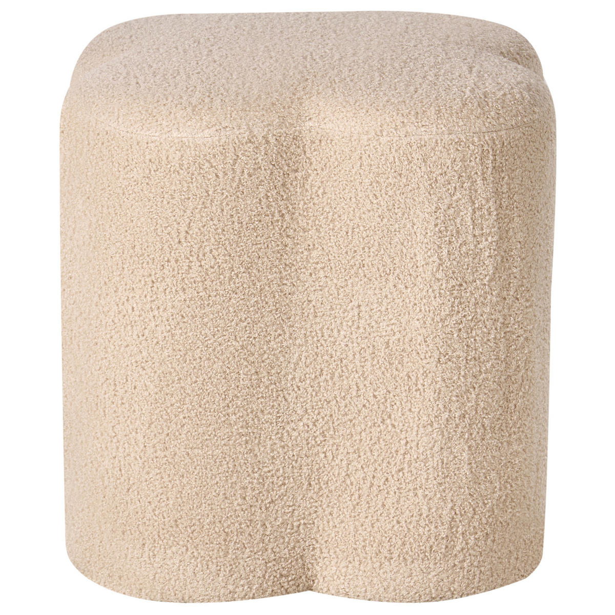 POUF Bouclé Beige Mancos - Beige, Textil (41/44/35cm) - Beliani