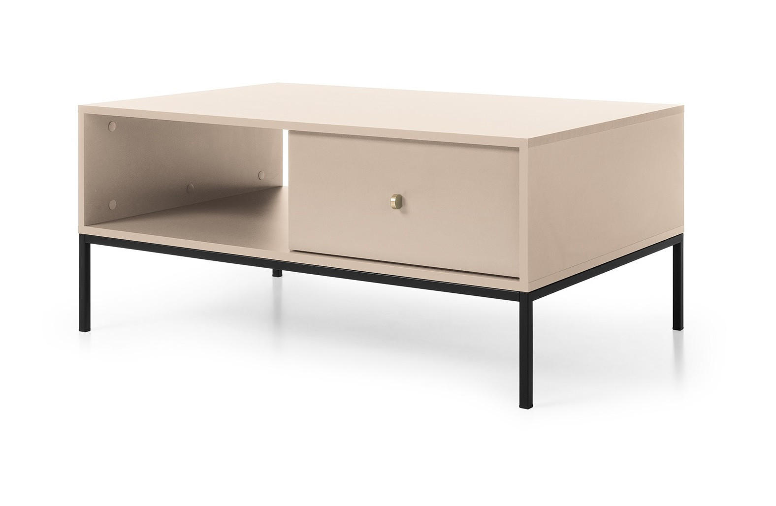 Emporius Couchtisch Beige, Schwarz 104x46x68 cm