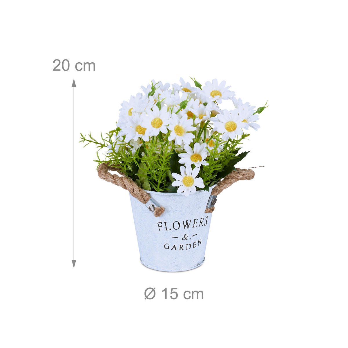 3XKUNSTBLUME - Multicolor, Textil/Metall (20cm) - Relaxdays