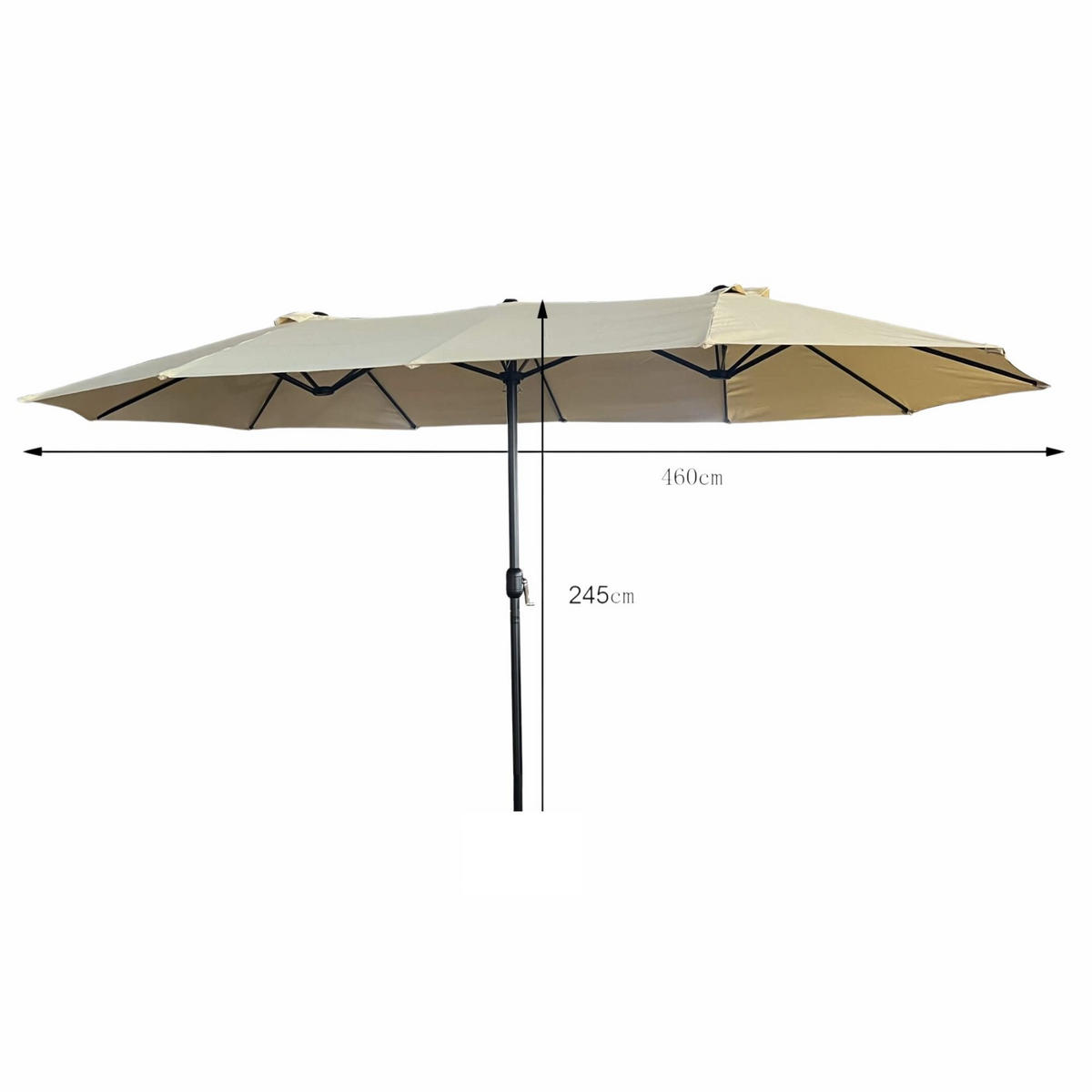 SONNENSCHRIM Beige 245/460 cm - Beige/Schwarz, Metall (460/270cm) - Akord