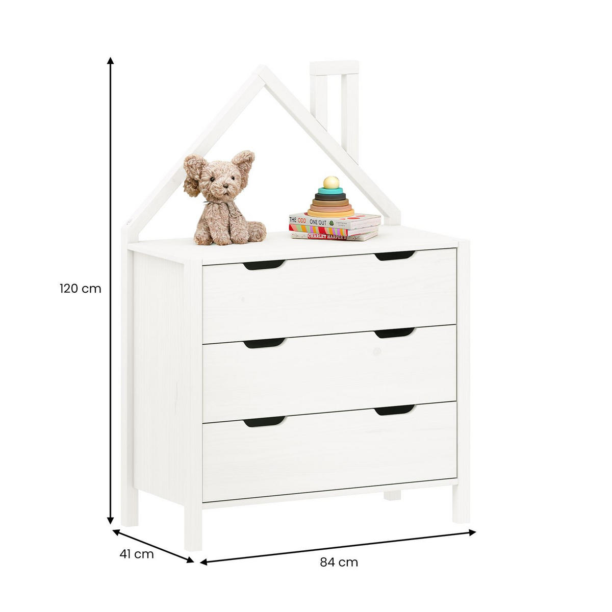 KOMMODE ELANO - Weiß, Holz (83/120/41cm) - IDIMEX