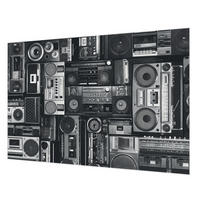 FOTOTAPETE 152x104 cm - Retro-Radio - Schwarz, Textil (152/104cm) - Wallfluent