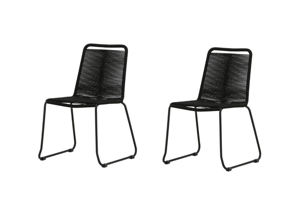 GARTENSTUHL, Lindos, Schwarz, Polyester, 57 x 59 x 86 cm - Schwarz, Textil (57/86/59cm) - ebuy24