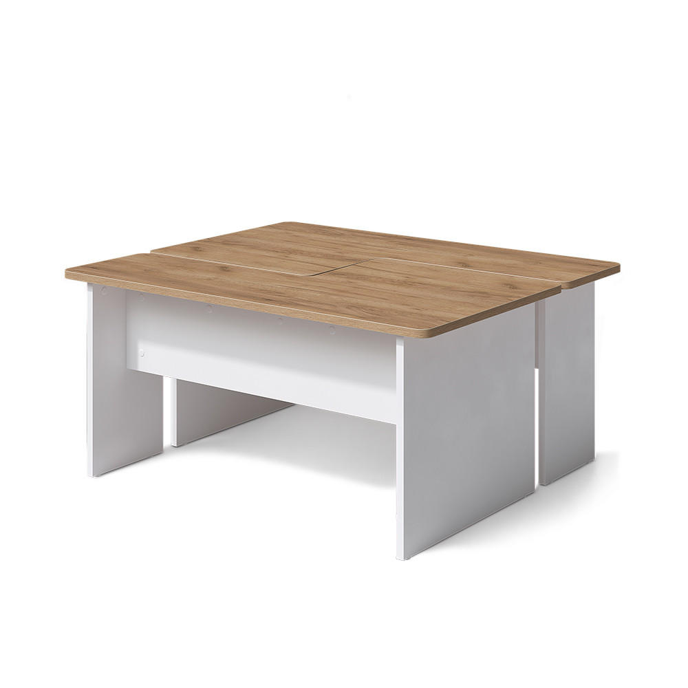 SET MASUTA DE CAFEA Duvo, Stejar auriu/Alb, 135 x 50 cm Set de 2 - stejar miere/alb, compozit lemnos (50/135/42cm) - Vicco