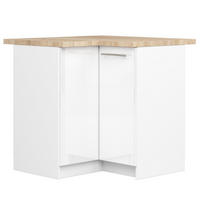 UNTERSCHRANK Weiß, Weiß Glanz 85/90/46 - Weiß Hochglanz/Weiß, Holzwerkstoff (90/85/46cm) - RAUMHIRSCH FURNITURE