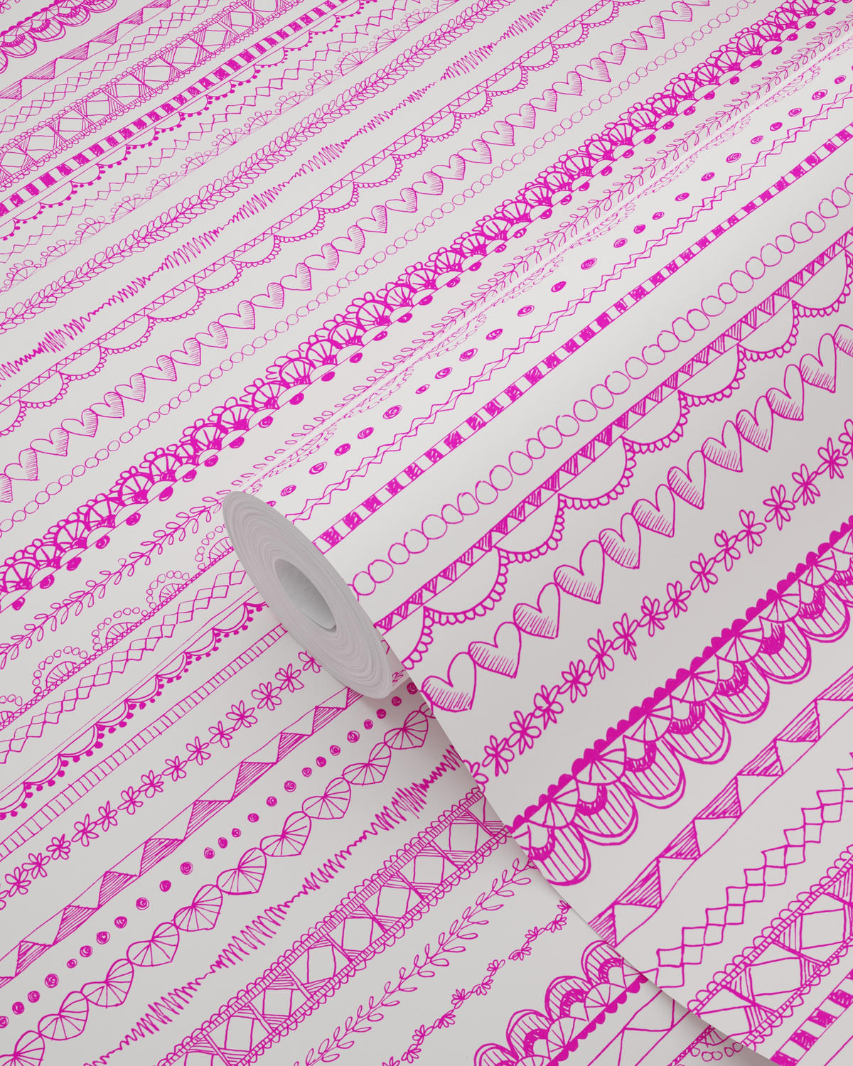 TAPETE Spitzenborten 53 cm x 10.05 m - Pink, Papier (53/0.1cm) - ESTAhome