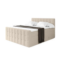 BOXSPRINGOVÁ POSTEL s matrací H3/H4 - IGAN-Z KING - 120x200 cm Tmavě béžová - kapučínová, kompozitní dřevo (123/200cm) - ALTDECOR