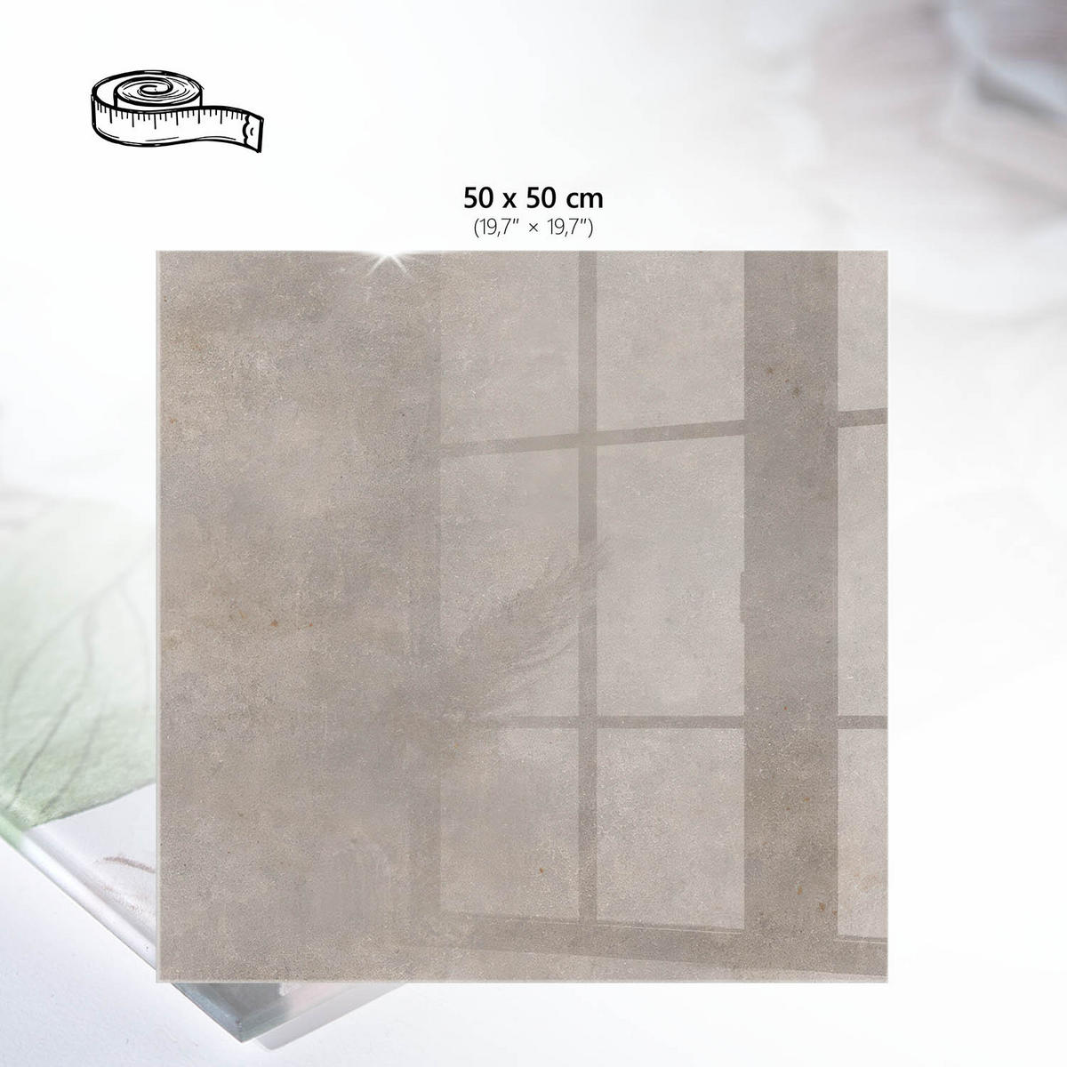 TISCHPLATTE 50x50 cm – Beige-Stil - Beige, Glas (50/50/0.4cm) - Wallfluent
