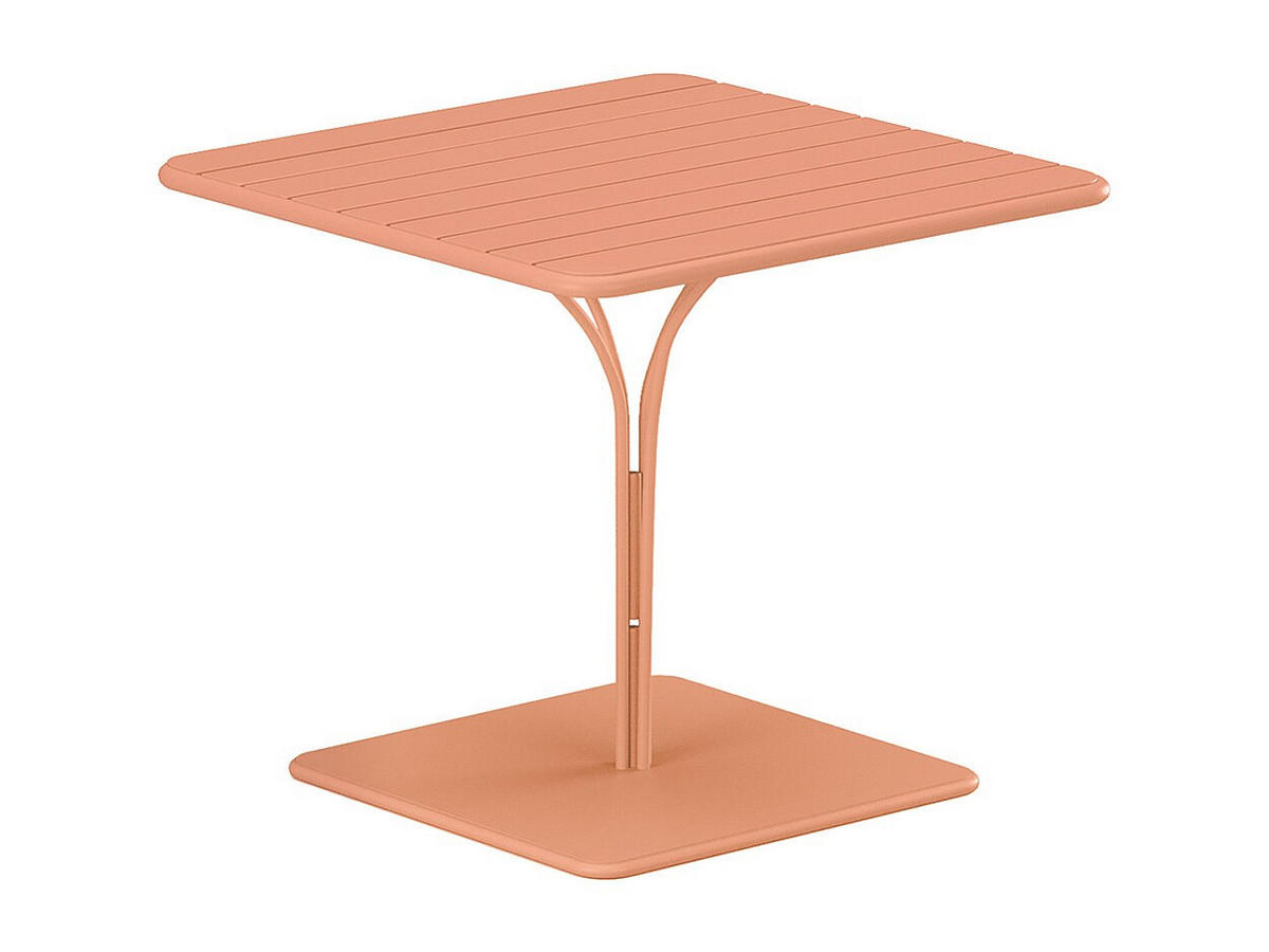 GARTENTISCH - L. 80 cm - Metall - Hellorange - MIRMANDE von MYLIA - Orange, Metall (80/80/75cm) - Vente-Unique
