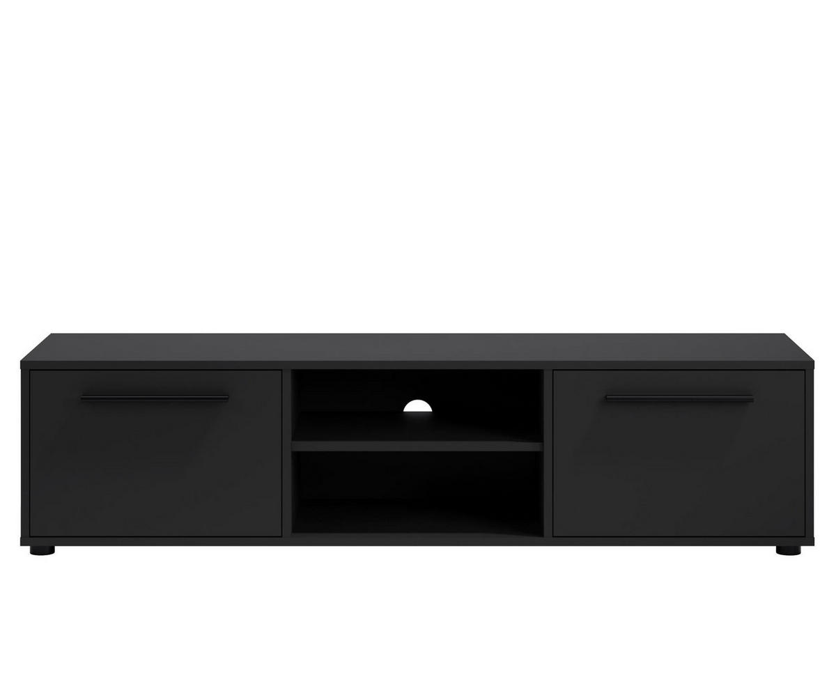 RTV-SCHRANK Maxivo 150 Schwarz, zweitüriger TV-Tisch - Schwarz, Holzwerkstoff (150/38/40cm) - Bettso