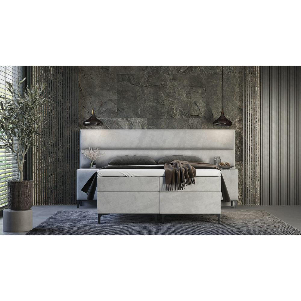 BOXBETT Tito Bonellfederkern inkl. 2x Nachttisch und Topper T-30 - BOXBETT mit Bettkasten - Rosa, Holz/Holzwerkstoff (140/200cm) - Best For Home