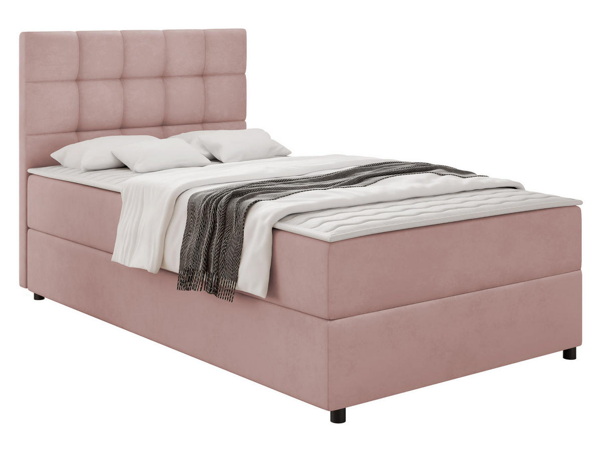 BOXBETT Lind - H3 - Schwarz/Rosa, Holz/Holzwerkstoff (90/200cm) - MIRJAN24