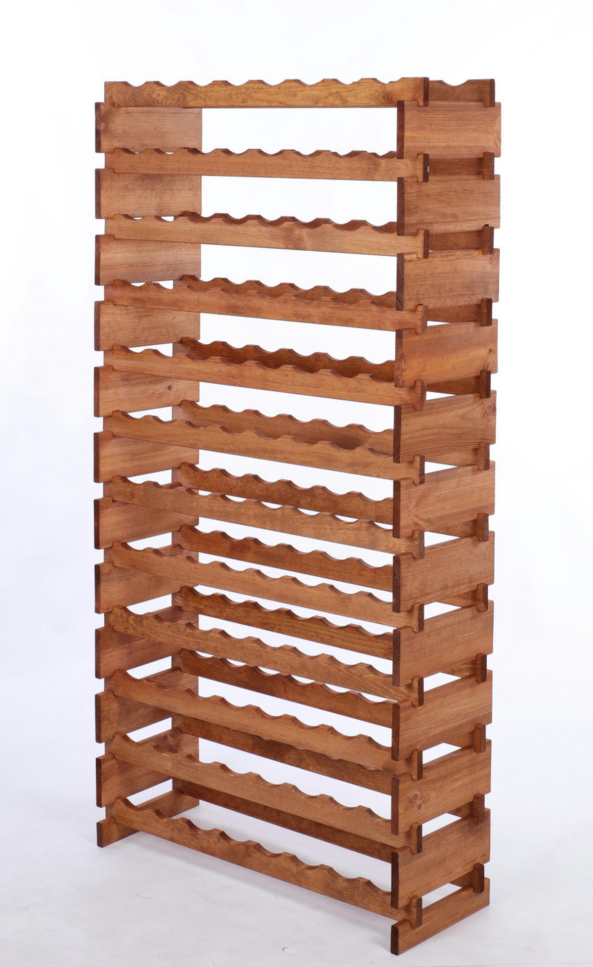 WEINREGAL VINOTECA FLEX PRO HxBxT 163x84x28cm 96 Flaschen auf 12 Ebenen Braun geölt - Braun, Holz (84/163/28cm) - PROREGAL