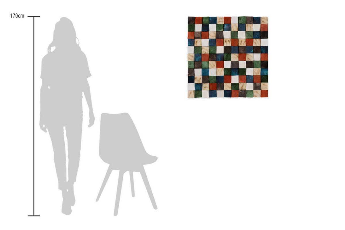 HOLZBILD Bunt 75/75 cm - Multicolor, Holz (7/75cm) - KUNSTLOFT