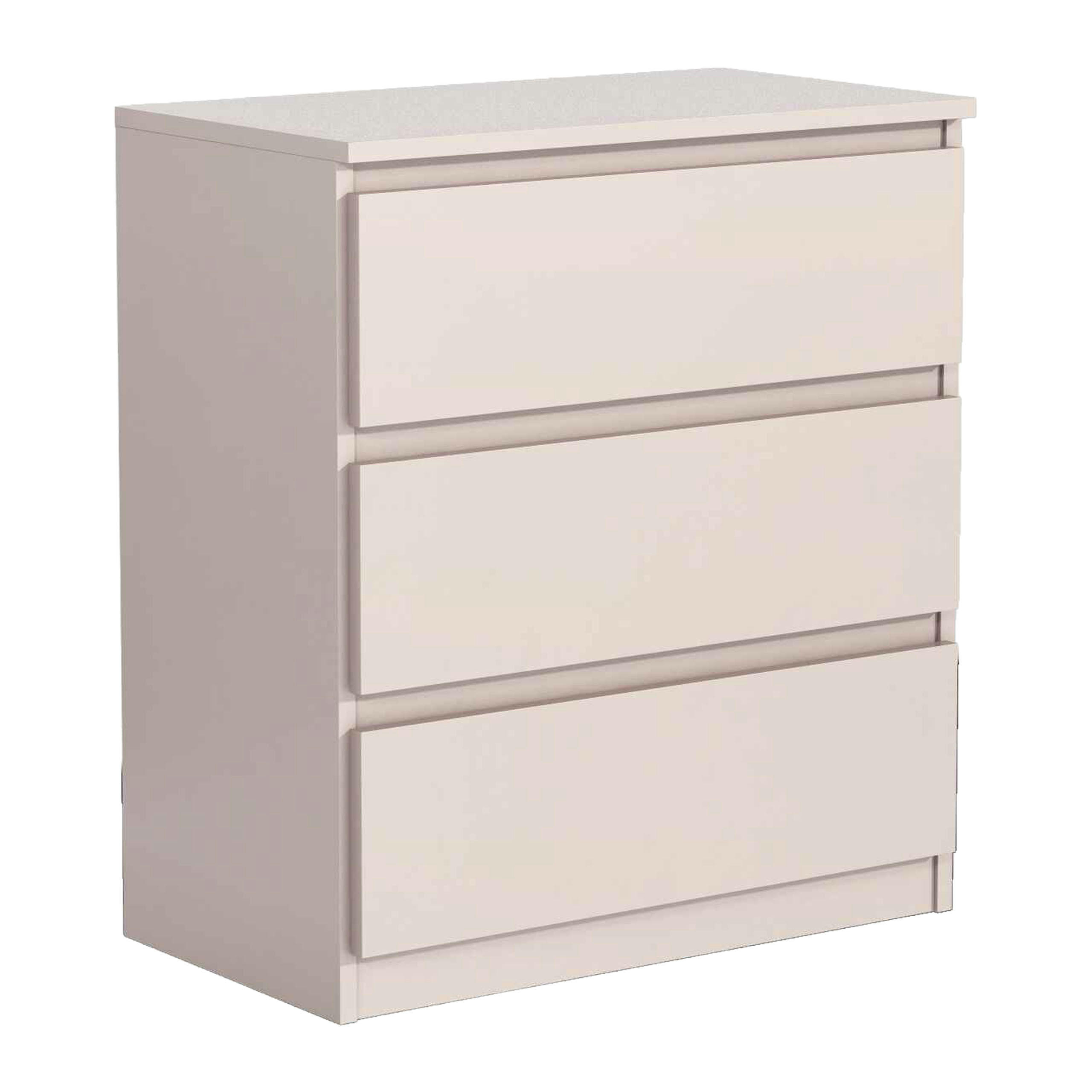 KOMMODE NUDO 70/78,5/39cm mit 3 Schubladen Türen Kaschmir - Kaschmir, Holzwerkstoff (70/78.5/39cm) - MASSENO