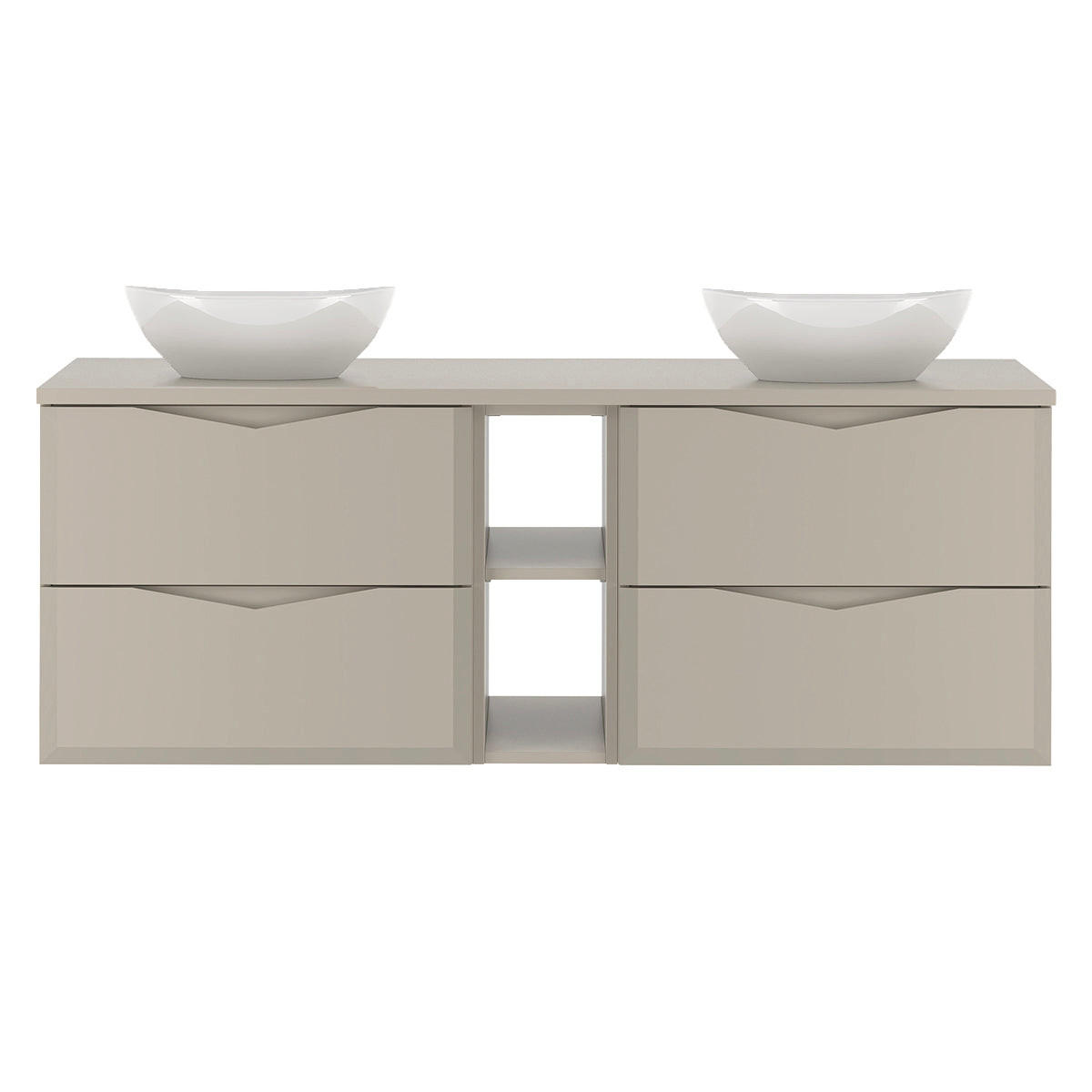 DOPPELWASCHTISCH 140.6cm Ellie Kaschmir - Beige, Holzwerkstoff (140.6/52.2/46.5cm) - Petits-meubles