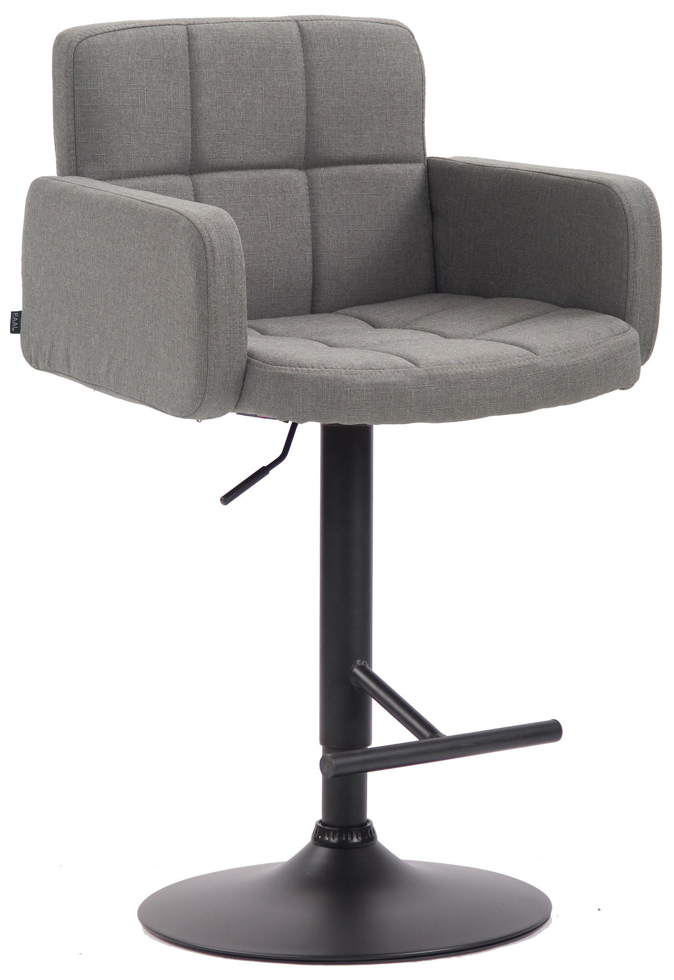BARHOCKER Stoff grau - Schwarz/Grau, Textil/Metall (60/93/56cm) - CLP