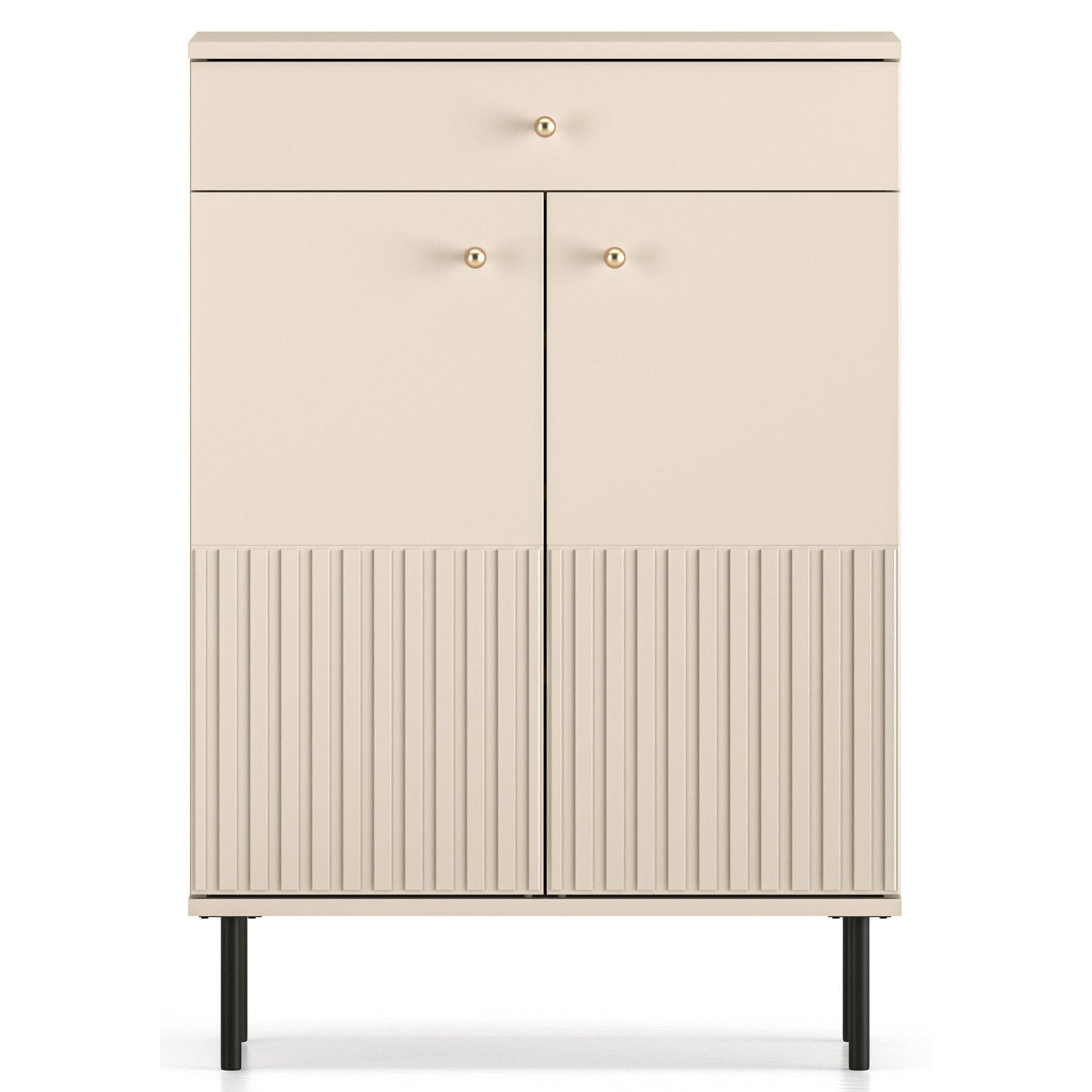SCHUHSCHRANK Caletto Beige 68 cm - Beige/Goldfarben, Holzwerkstoff/Metall (68/98/34cm) - Selsey