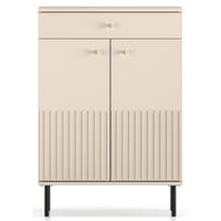 SCHUHSCHRANK Caletto Beige 68 cm - Beige/Goldfarben, Holzwerkstoff/Metall (68/98/34cm) - Selsey