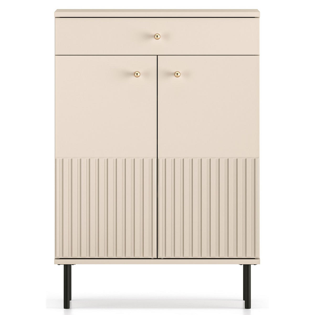 SCHUHSCHRANK Caletto Beige 68 cm - Beige/Goldfarben, Holzwerkstoff/Metall (68/98/34cm) - Selsey
