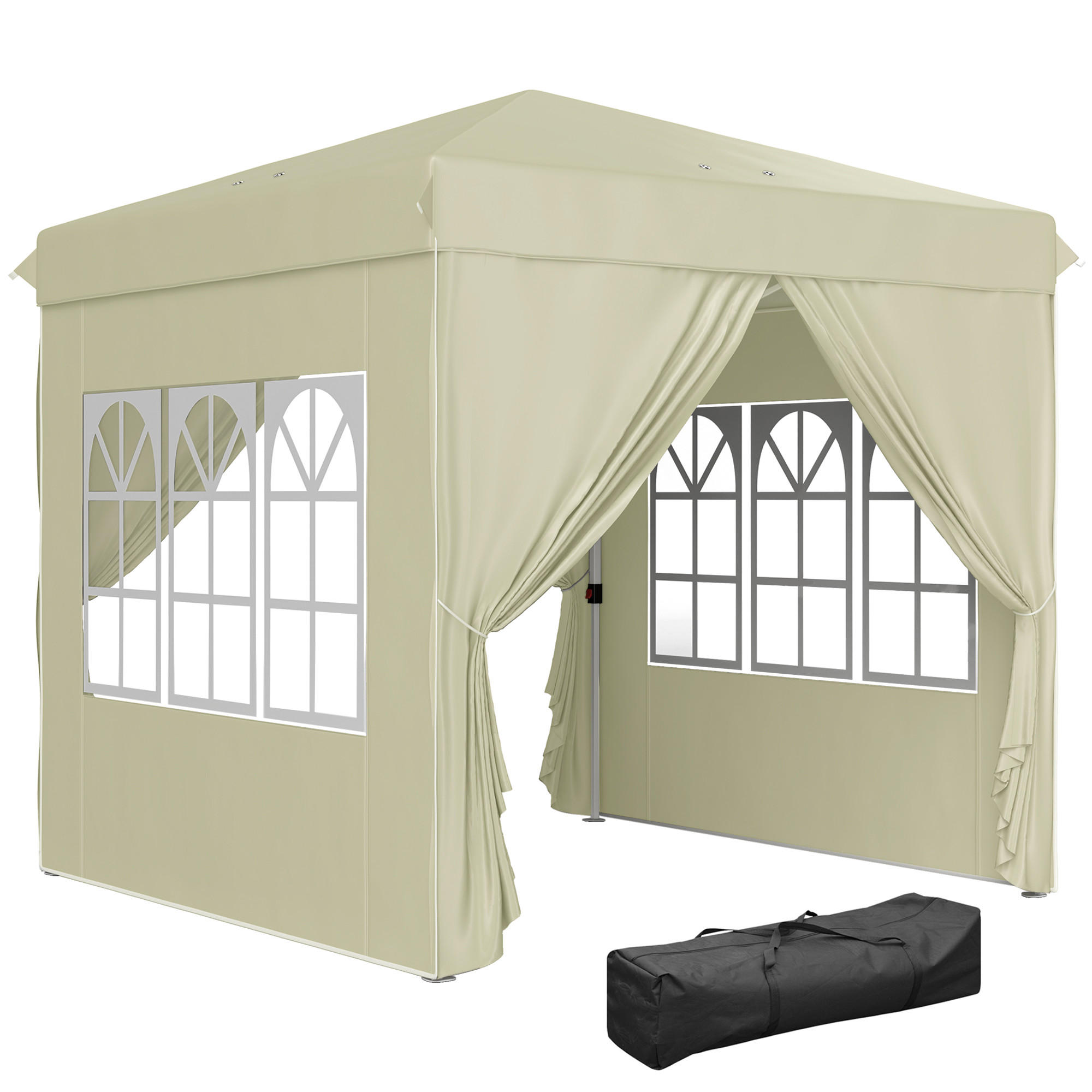 PAVILLON ca. 2,5x 2,5m - Creme, Metall (248/270/248cm) - Outsunny