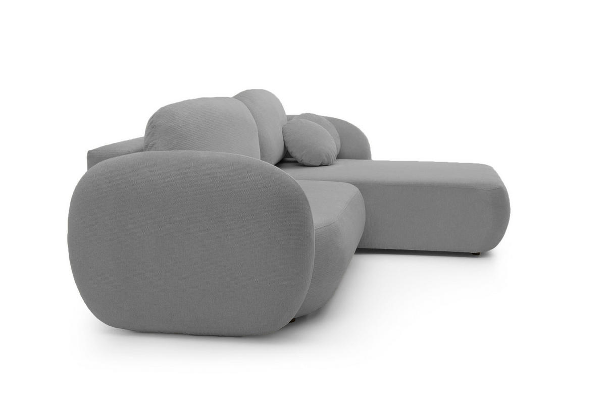 ECKSOFA OLIO L-Form Schlaffunktion mit Bettkasten, lose Rückenkissen, freistehend, RECHTS 248x174 cm Dark grey - Dunkelgrau, Holz/Textil (248/174cm) - DomoHome