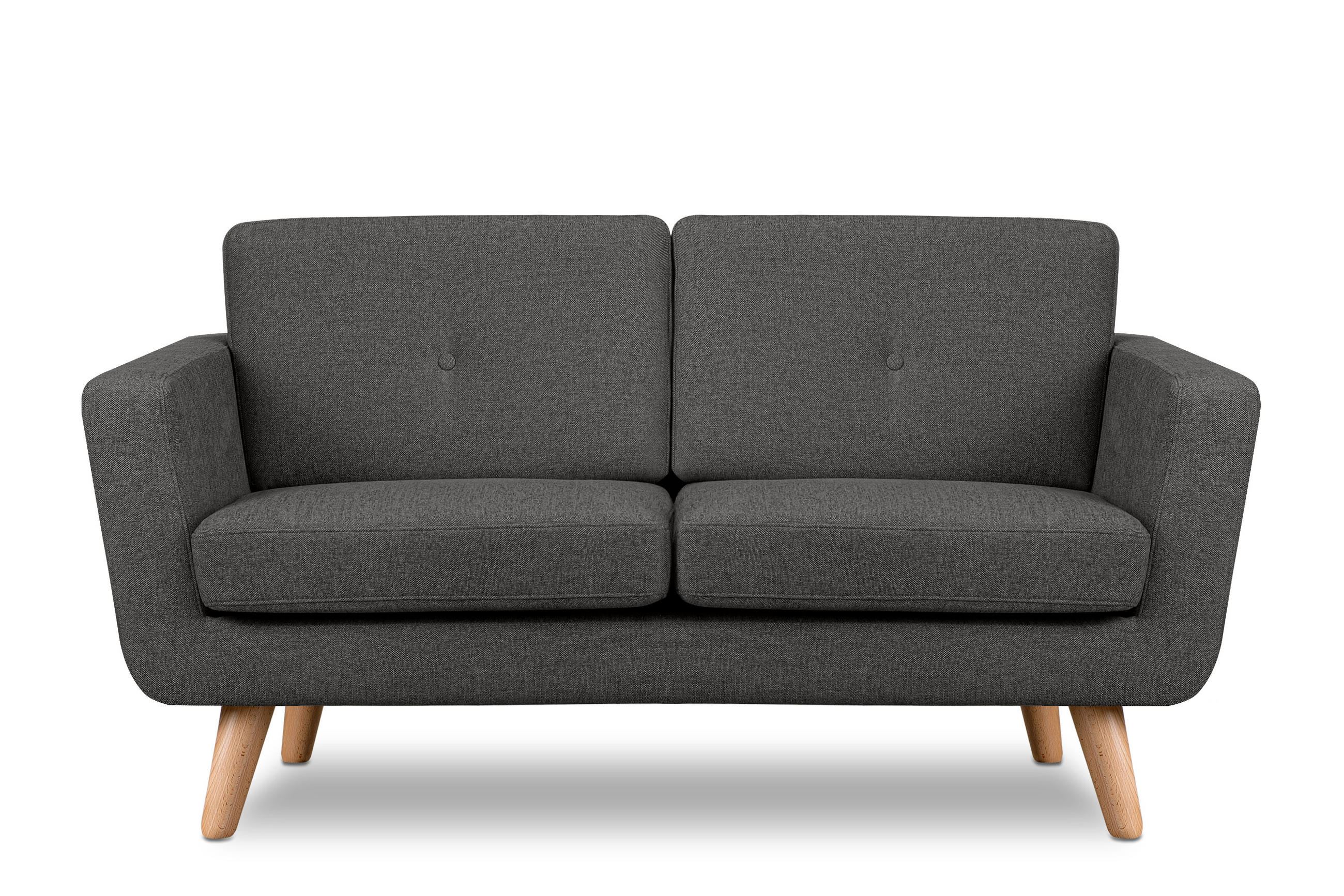 2-SITZER-SOFA TAGIO II mit Armlehnen, Graphit - Graphitfarben, Textil (88/80/153cm) - KONSIMO®