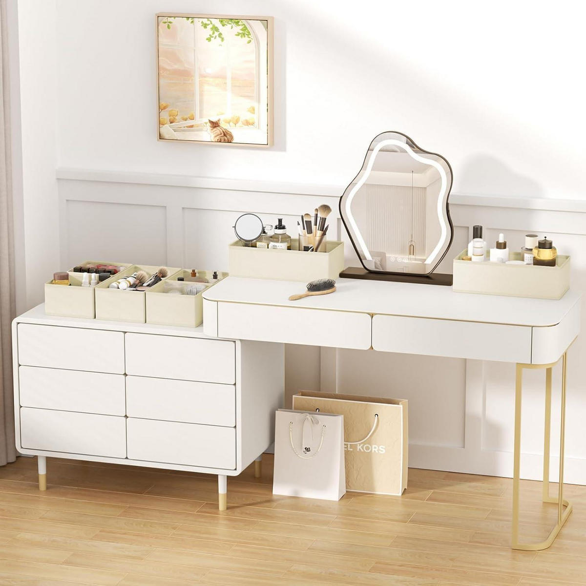 SCHUBLADEN Organizer 8-teiliges Set Beige - Beige, Textil (30/9/30cm)