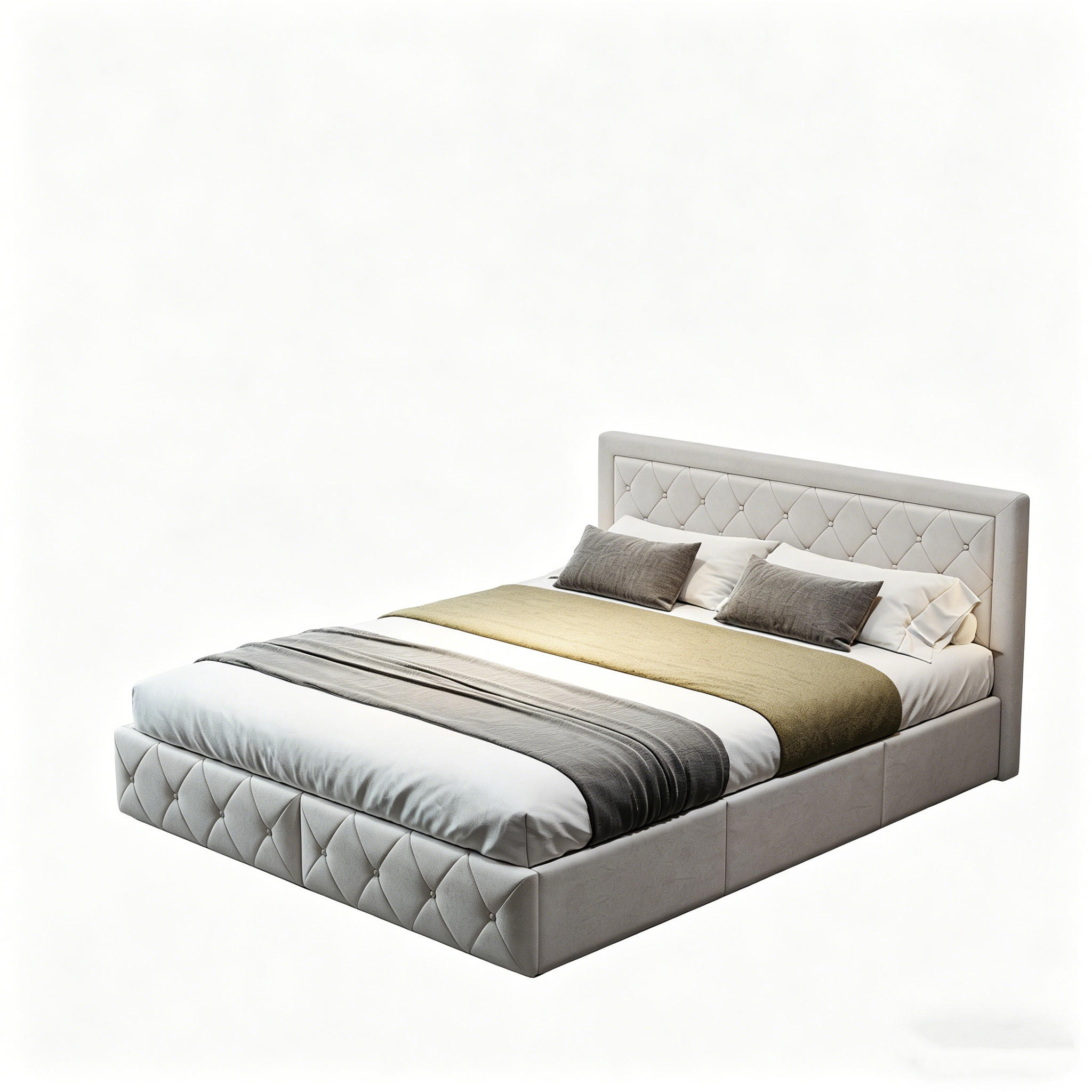 DOPPELBETT,POLSTERBETT mit verstellbares Kopfteil,Schubladen 140x200 cm - Beige, Holz (140/200cm) - PARAFTA HOME