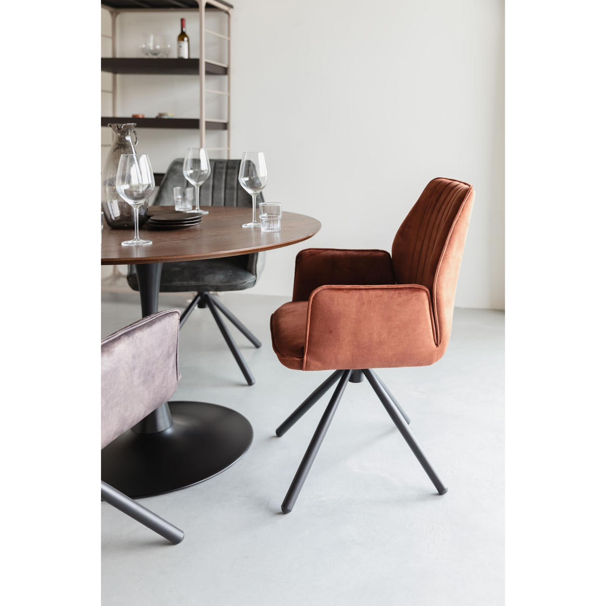 ESSZIMMERSTUHL Jamie Braun - 2 er Set - Braun, Textil (56/90/61cm) - Housecraft Living