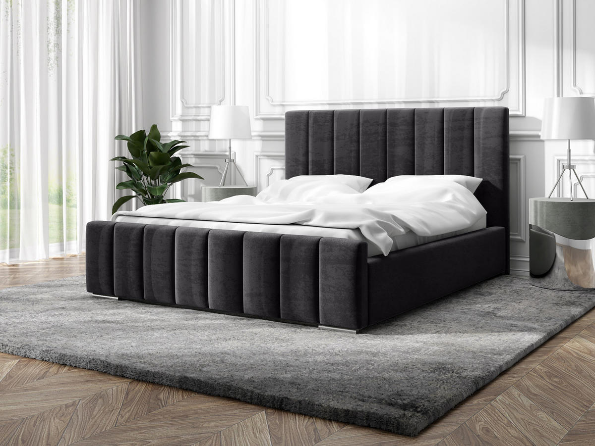 POLSTERBETT Doppelbett Gailes 120x200 cm Anthrazit - Anthrazit, Textil (120/200cm) - Fedve