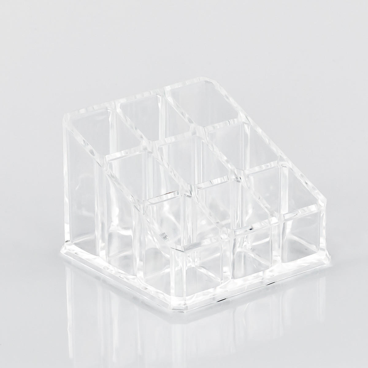 KOSMETIKORGANIZER, mit 9 Fächern, quadratisch - Transparent, Kunststoff (9/9/6.5cm) - bremermann