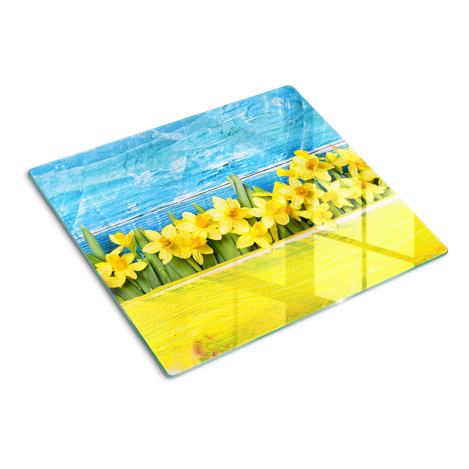 GLASPLATTE 60x52 cm Narzissen - Gelb, Glas (60/0.4/52cm) - TULUP