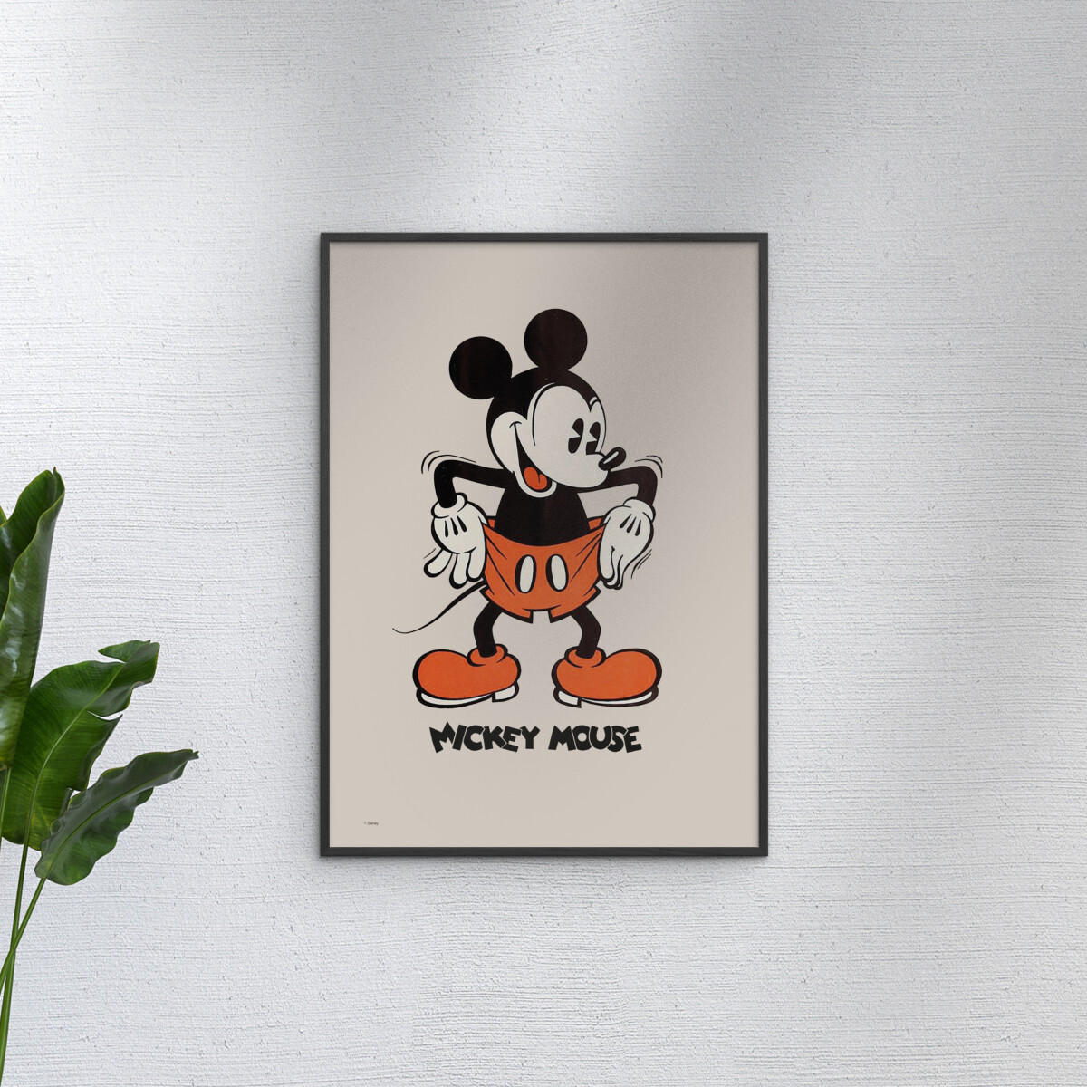 POSTER mit Rahmen Disney - Disney - Mickey Mouse Vintage No. 02 - Beige/Schwarz, Holz/Papier (50/70cm) - Poster&Frame