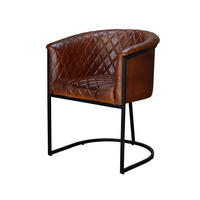 STUHL aus Leder und Metall - Braun, Fell (60/76/62cm) - Giner y Colomer