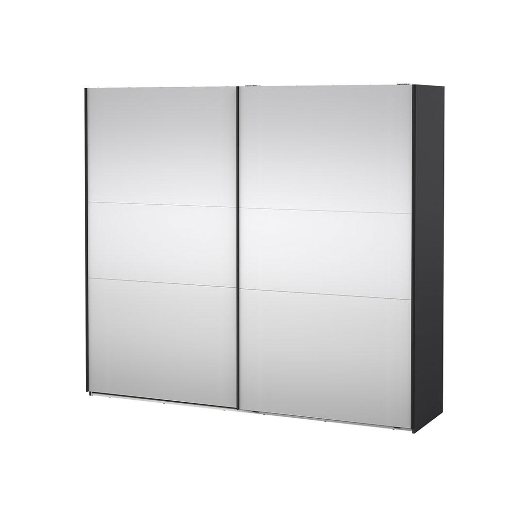 SCHIEBETÜRENSCHRANK, Como, Grau, Holzwerkstoff, 244 x 67 x 221 cm - Grau, Holzwerkstoff (244/221/67cm) - ebuy24