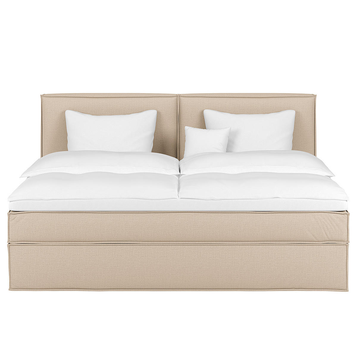 FAMILIENBETT BOXSPRINGBETT - Beige, Textil (240/200cm) - home24