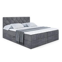 BOXBETT mit Matratze H4 und Lattenrost - CATOR - 140 x 200 - Dunkelgrau - Dunkelgrau, Holzwerkstoff (140/200cm) - ALTDECOR