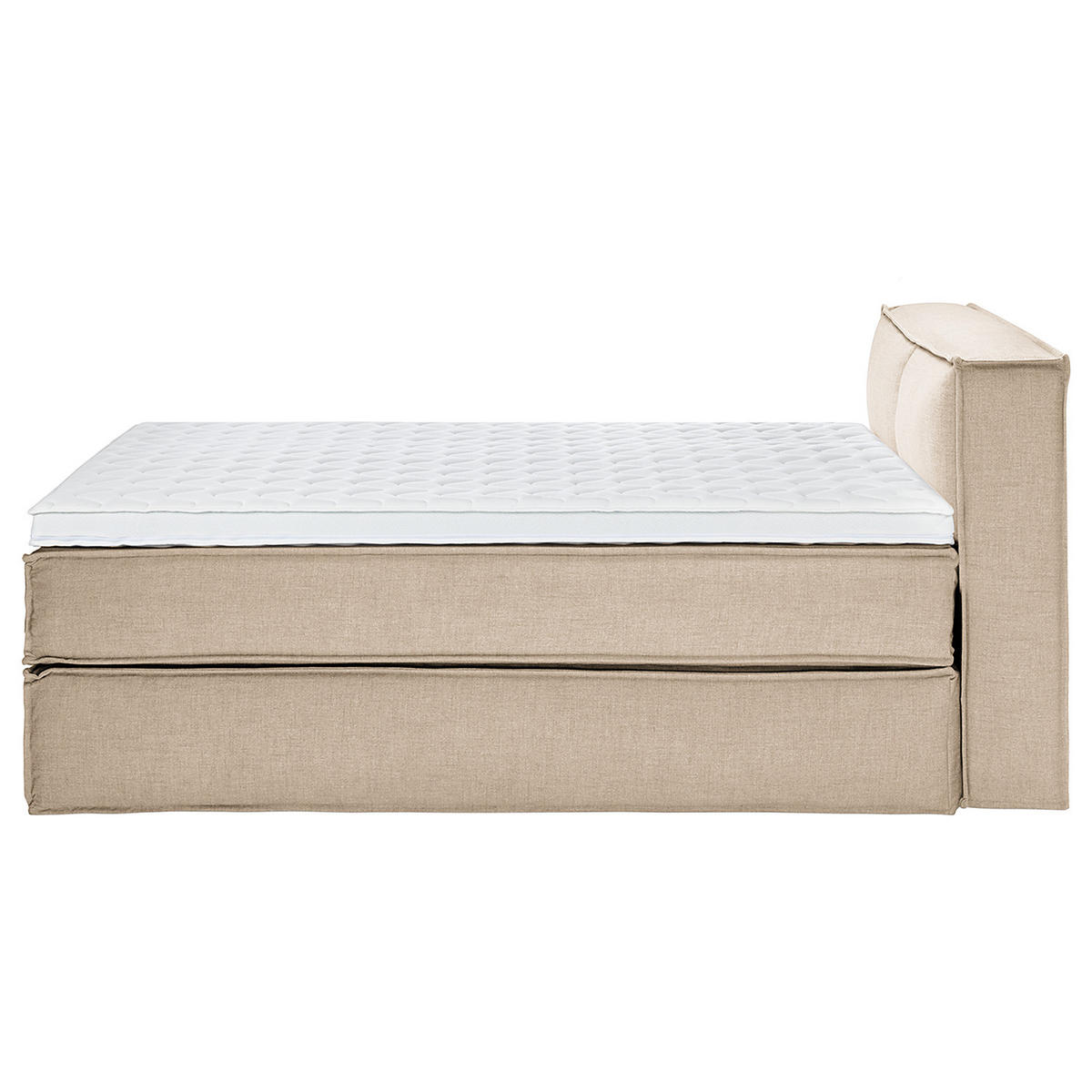BOXSPRINGBETT mit Kopfteil - Premium - Beige, Textil (160/220cm) - home24