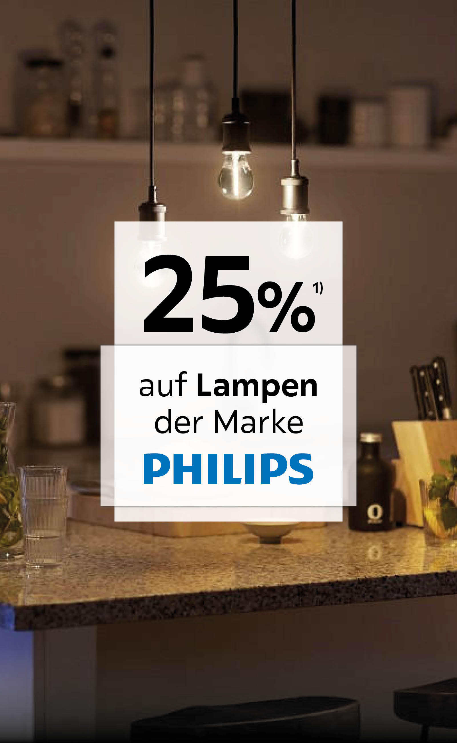 25% auf Lampen der Marke Philips