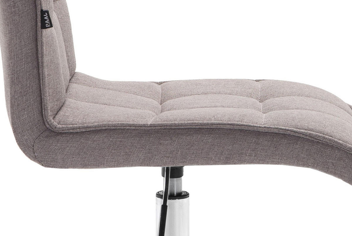 DREHSTUHL Stoff hellgrau - Chromfarben/Hellgrau, Textil/Metall (43/90/61cm) - CLP