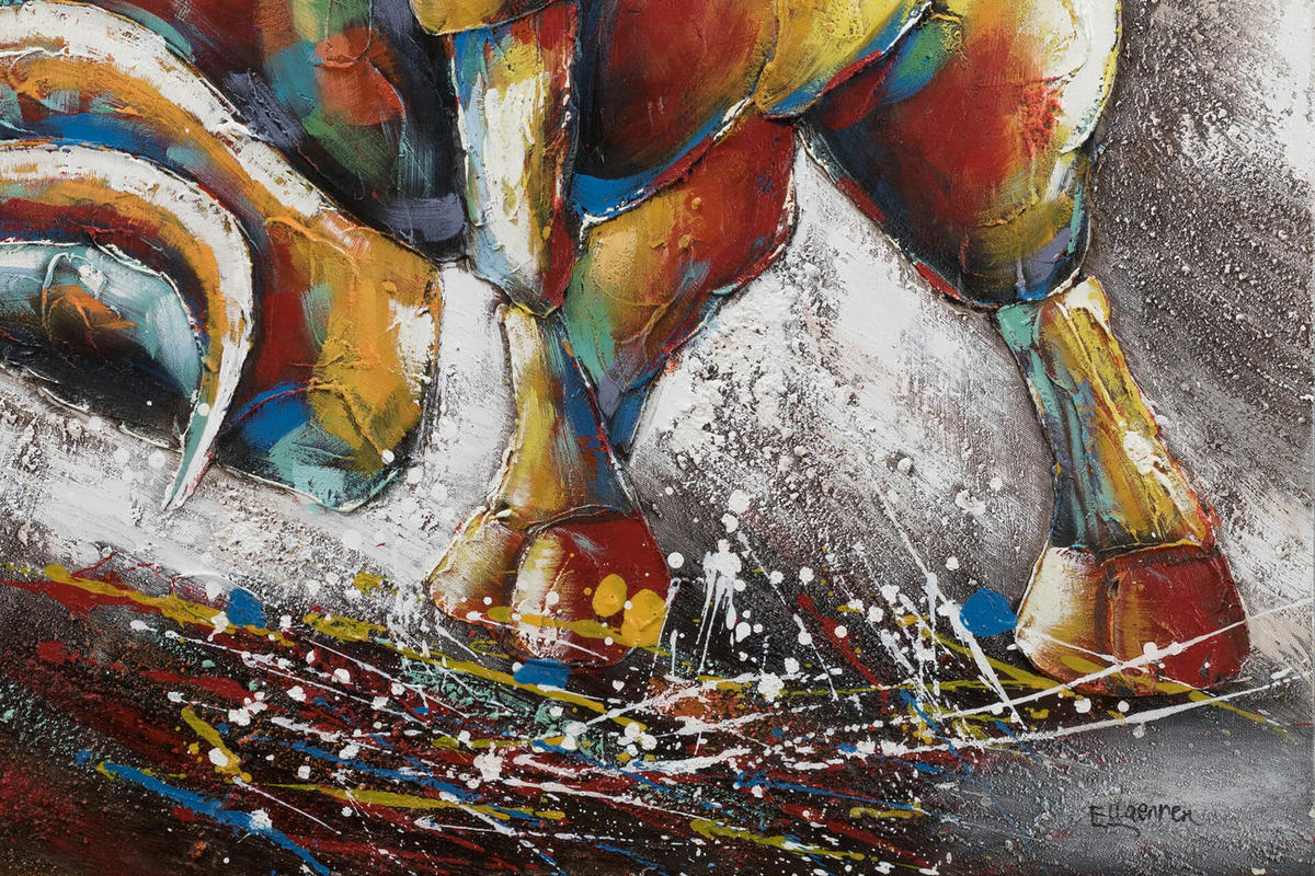 ACRYLBILD HANDGEMALT 100/75 cm - Taupe, Holz/Textil (100/75cm) - KUNSTLOFT