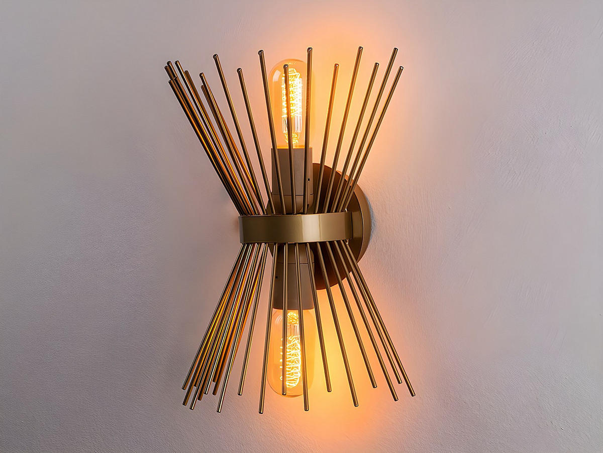 WANDLAMPE - 23 x 16 - metall - goldfarben Kirpi - Goldfarben, Metall (23/33/16cm) - Vente-Unique