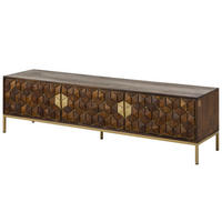 TV-BOARD Mango 180x45x50 braun geölt DIAMOND #224 - Braun, Holz (180/50/45cm) - Massivmoebel24