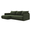 ECKSOFA mit Schlaffunktion Strukturstoff Stoff Grün - Schwarz/Olivgrün, Kunststoff/Textil (148/240cm) - Makamii