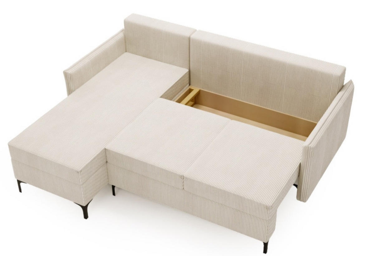 ECKSOFA Beige LEA L Sztruksowy Links - Beige, Textil (213/168cm) - Sepro Meble