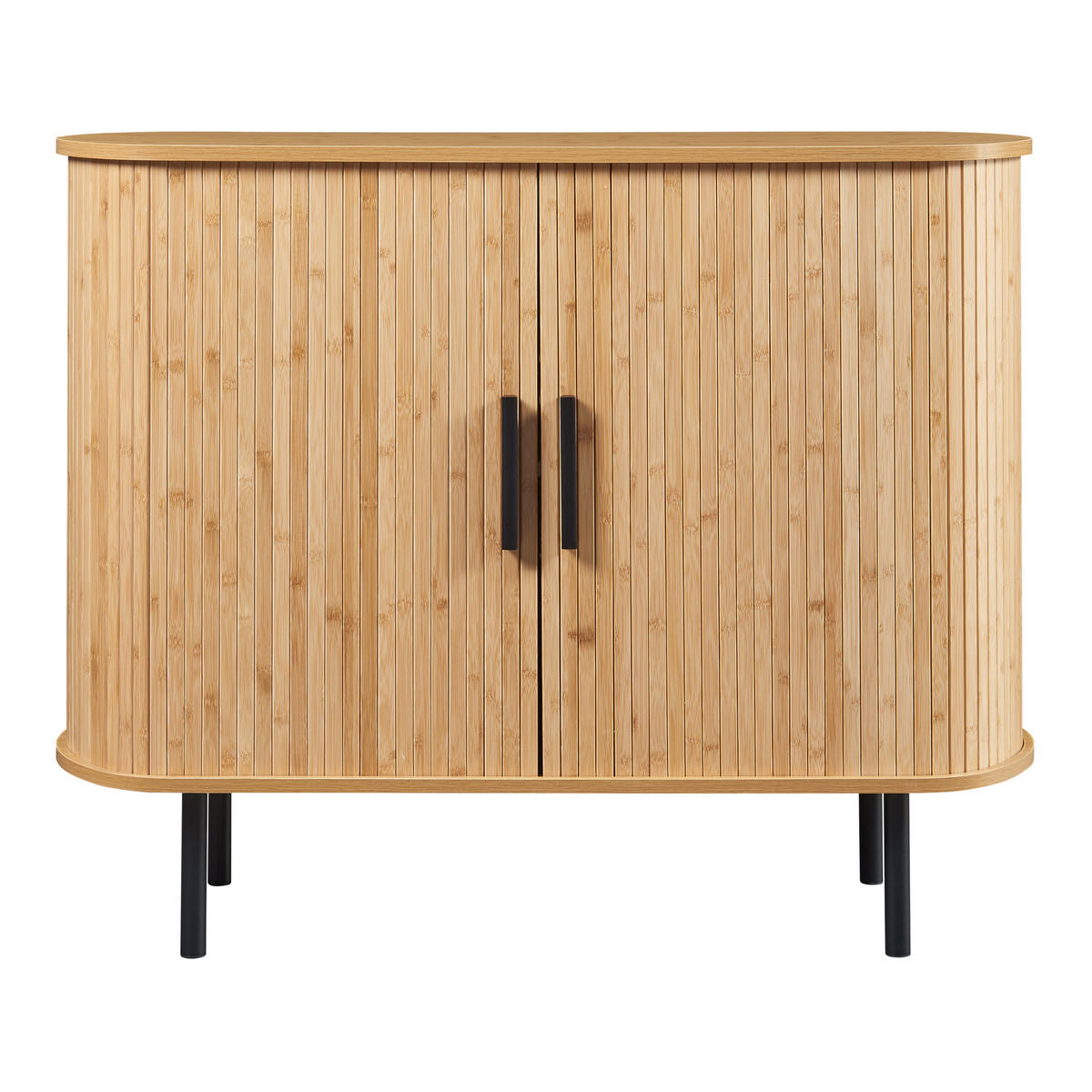 PŘÍBORNÍK Tvedestrand - přírodní/černá, kov/kompozitní dřevo (100/80/40cm) - [en.casa]