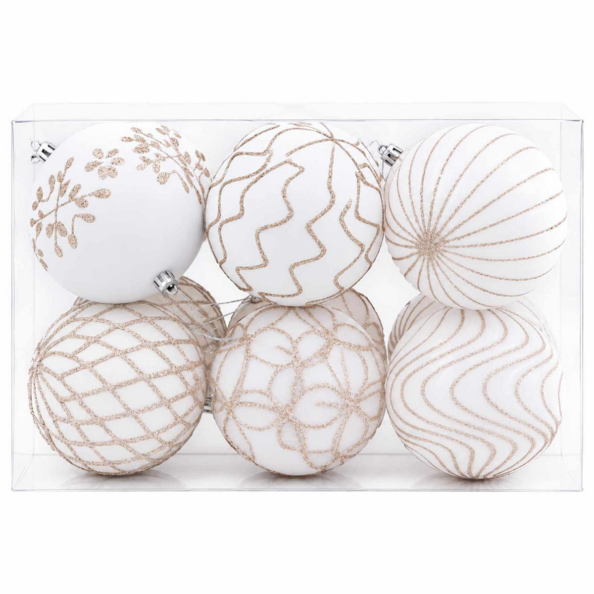 WEIHNACHTSKUGELSET XL 12 -teilig 10 cm Weiß Polystyrol - Weiß, Kunststoff (10/10/10cm) - vidaXL